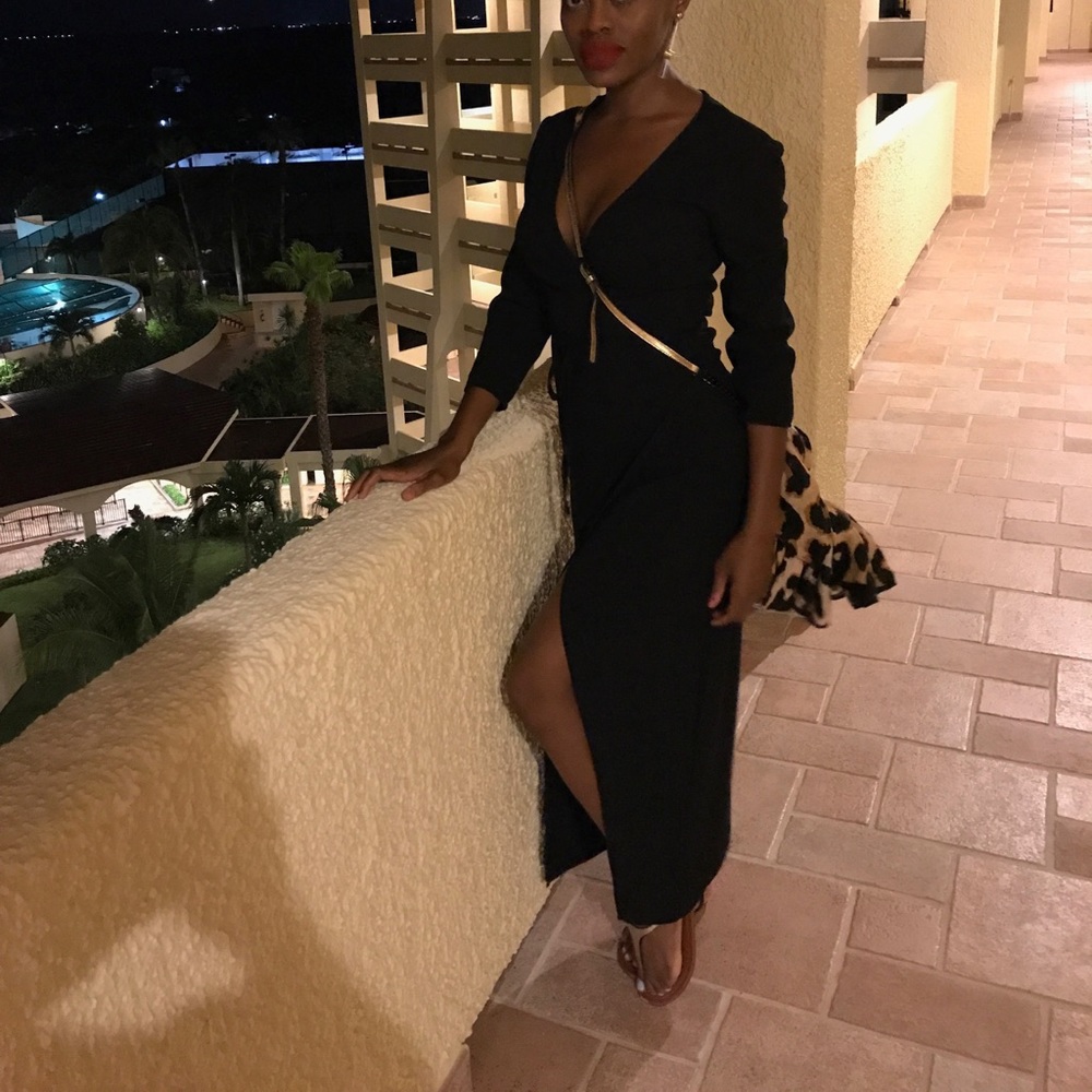 Black American Apparel wrap dress